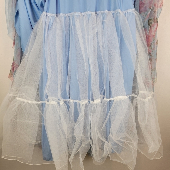 NWT City Studios Juniors Floral Print Bustier Gown in Sky Rose Size 15/16 - Picture 10 of 12